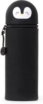 LEGAMI - 2-in-1 etui van zachte siliconen – Kawaii, penhouder, siliconen ritssluiting, pennenzak, potloden, markers, H 18,5 cm, Penguin