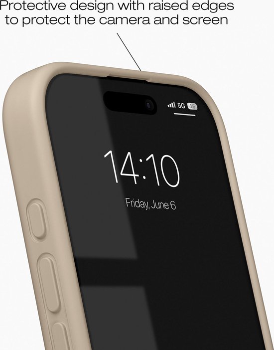 iDeal of Sweden Coque en silicone avec anneau magnétique pour iPhone 16 Pro Max Beige