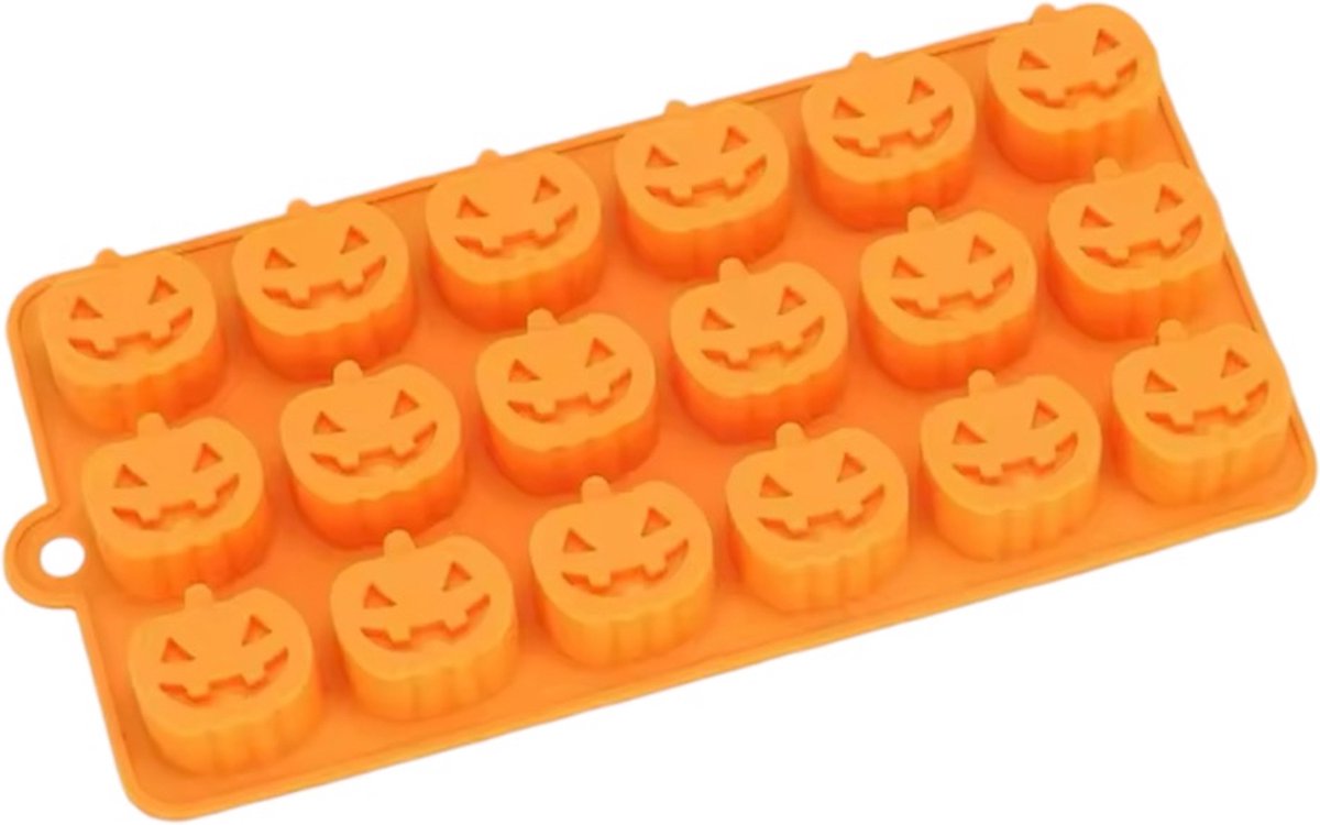 KimDo - Siliconen Halloween Mal - 16 Pompoen - Oranje - Decoratie - Bakvorm - Chocolade Mallen