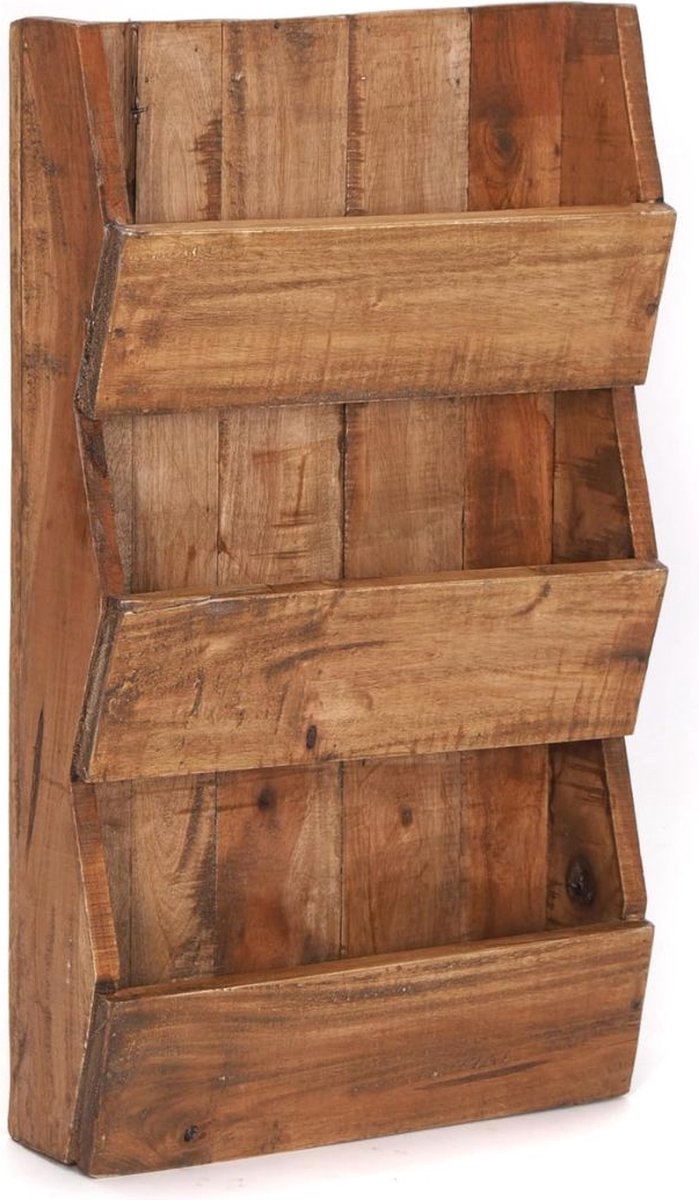 Lp Opbergsysteem - Lp Houder - Lp Koffer - Met Drie Opbergvakken- Hout - 38cm x 11cm x 60cm