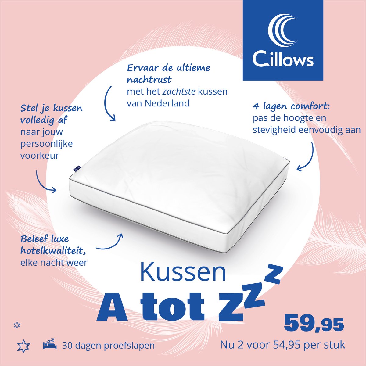 Cillows hoofdkussen A tot Zzz