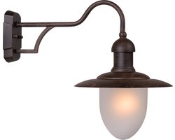 Lucide ARUBA - Wandlamp Binnen/Buiten - Ø 25 cm - 1xE27 - IP44 - Roest bruin