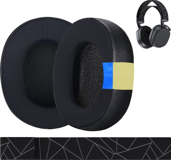 Coussinets d'oreille et bandeau de remplacement pour SteelSeries Arctis 1 / Arctis 3 / Arctis 5 / Arctis 7 Arctis 9 / Arctis Pro et écouteurs Prime, etc. de MMOBIEL - Coussinets d'oreille en gel rafraîchissant et bandeau en Tissus