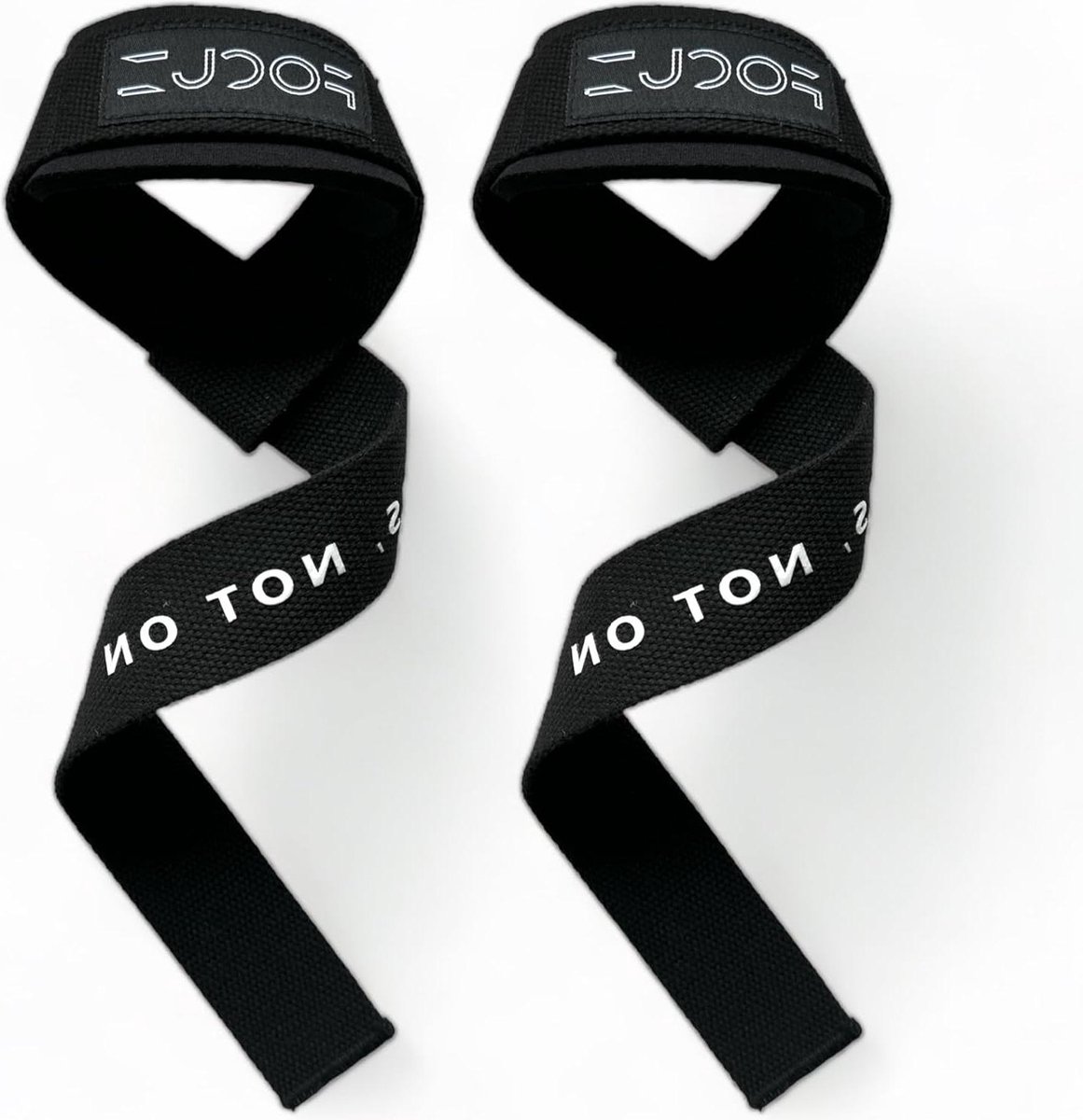 Gevoerde Focuz lifting straps voor bodybuilding en krachtsport - deadlifts professionele polsbandjes voor vrouwen en mannen