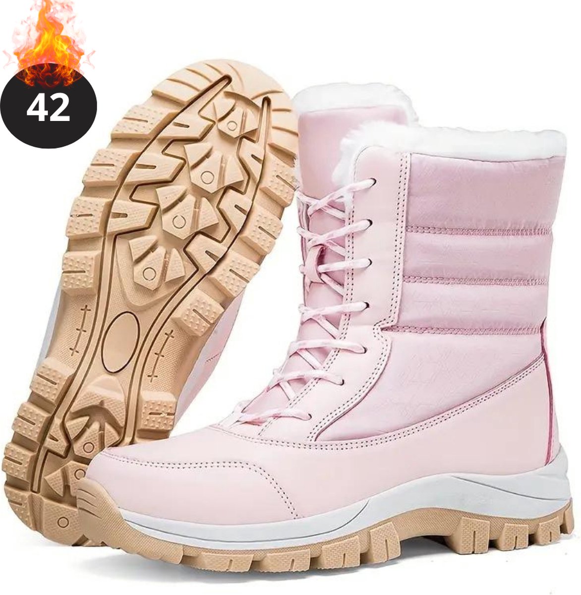 Livano Snowboots Sneeuwschoenen Sneeuwboots Dames Wintersport Ski Skischoenen – 42- Laarzen Roze