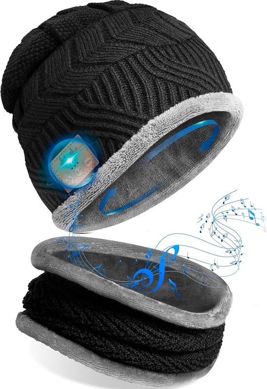 Bonnet Bluetooth Avec Haut-parleurs Intégrés - Doublure Polaire, Cache-oreilles, Taille Unique, Pour Sport Et Extérieur Hiver