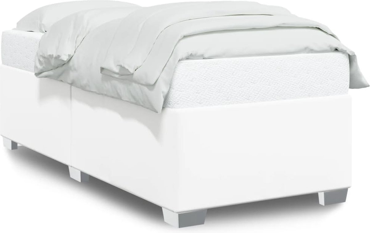 vidaXL - Bedframe - kunstleer - wit - 80x200 - cm