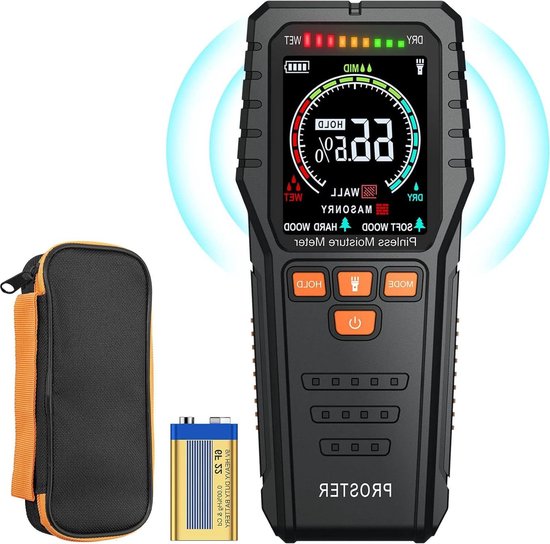 Pinloze vochtmeter met achtergrondverlichting LCD-scherm - Niet-invasieve Pinloze vochtmeter met achtergrondverlichting LCD-scherm - Niet-invasieve
