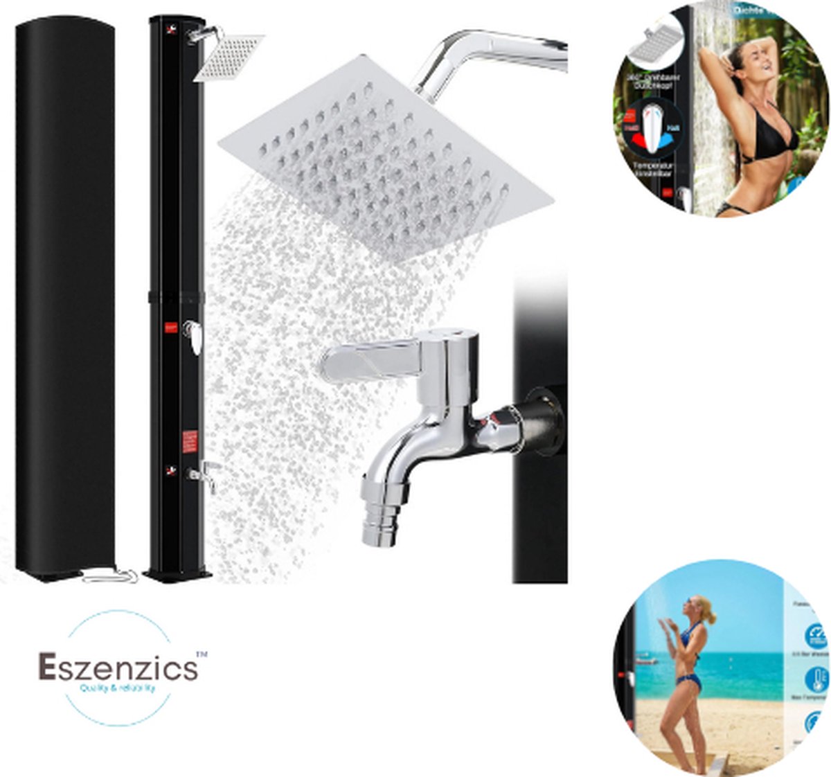 Eszenzics™ Luxe Buitendouche - Zonne energie - 40L - Regendouche buiten - Temperatuurinste