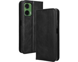 Coverup Hoesje - Geschikt voor Motorola Moto G35 Hoesje - Coverup Vintage Style Book Case - Zwart