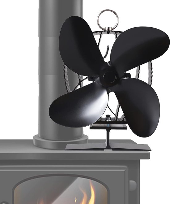 Haardventilator - Kachelventilator voor Houtkachel - 4 Bladen - Geen
