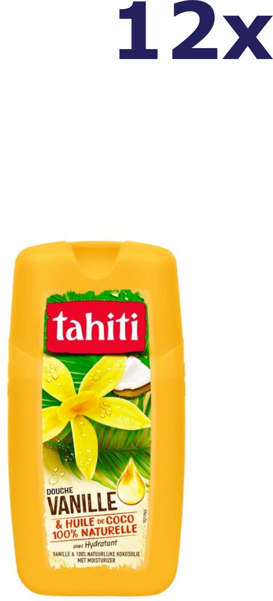 Goedkoopste 12x Tahiti 250ml showergel vanille & kokosolie