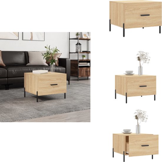 Salontafel 80x80x40 cm bewerkt hout sonoma