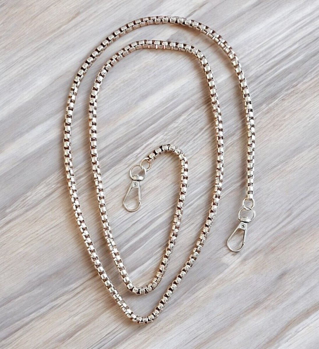 Tas ketting met Venetiaanse Schakel - Verguld - 116cm-Bag strap Ketting-Hengsel-Tassenriem