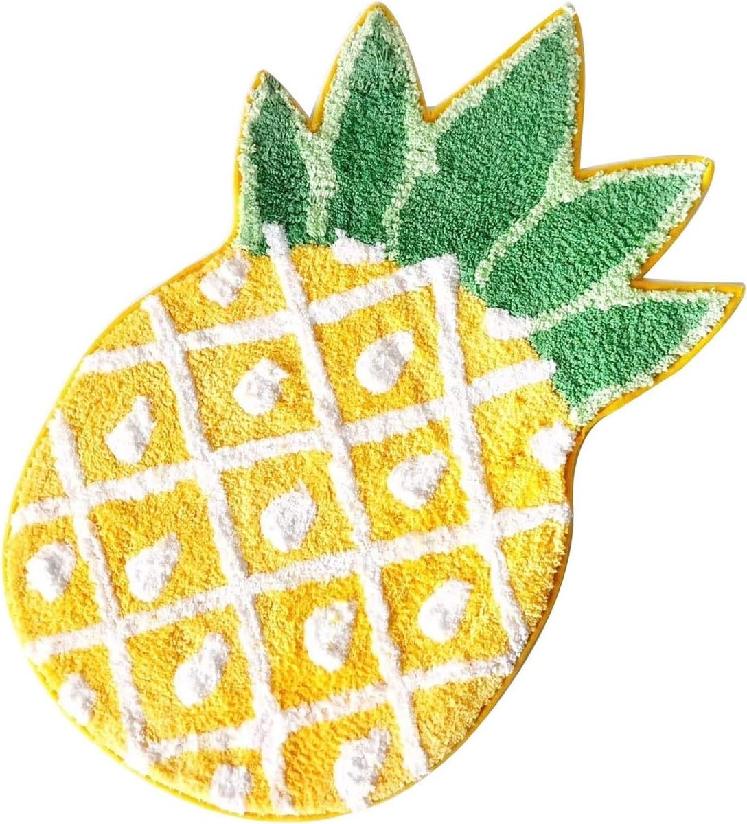 Vloerkleed - tapijt - voor woonkamer of slaapkamer - Levendig en fris - ananas patroon - 50*80cm - vruchtvorm - geel - Polyester - versieren