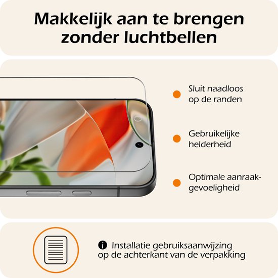 Coque pour Google Pixel 9 Pro Coque en Siliconen avec Protecteur d'écran - Coque pour Google Pixel 9 Pro Cover Back Case - Transparent