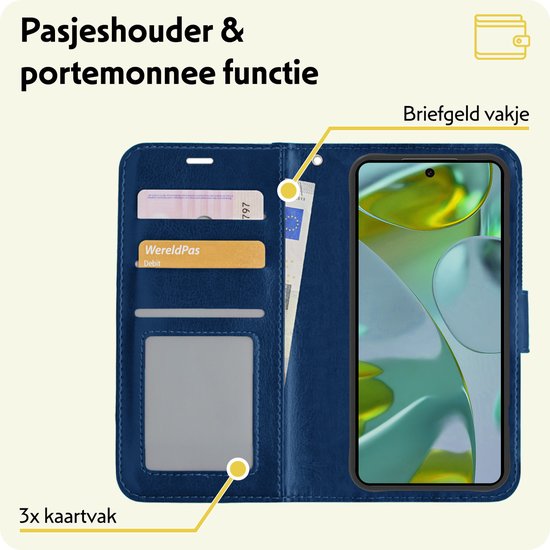 Étui pour Google Pixel 9 Case Book Case Cover Wallet Cover avec 2x protecteur d'écran - Étui pour Google Pixel 9 Case Bookcase Cover - Bleu foncé