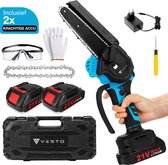 Bol.com Vesto® Mini kettingzaag – Draadloos Inclusief 2 Led-Accu's – Heggenschaar Accu - Elektrisch Handkettingzaag - Snoeizaag ... aanbieding