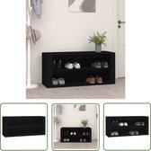 The Living Store Étagère à chaussures - Elegant - Meuble à chaussures - 100 x 35 x 45 cm - Couleur - Zwart