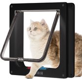Lunspets Kattenluik - Kattenluiken - Kattenluik met tunnel - Kattenluikje - Kattendeur - Zwart - Magnetische sluiting - Waterdicht - voor Middelgrote & Kleine katten - Binnen & Buiten deuren - 19x20x5.5 cm - Size M - Inclusief Handleiding