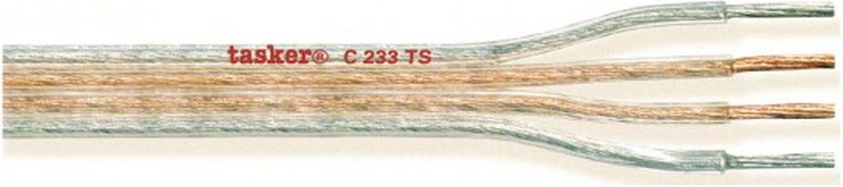 Tasker-HiFi-Luidsprekerkabel-C233TS/20-4x1,5mm2-Extra Flexible-Lengte:20 meter-Kleur:Transparant koper
