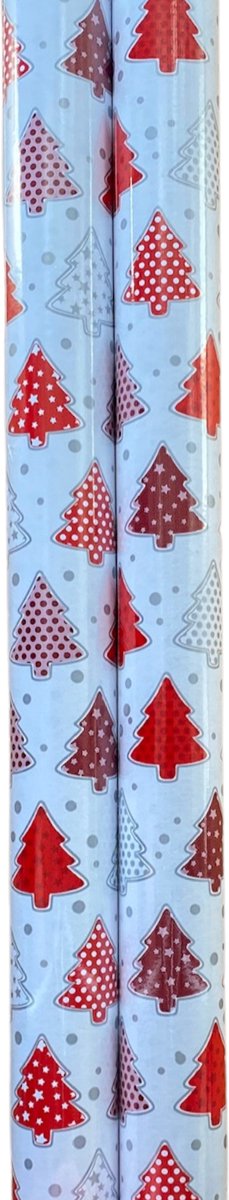 FESTIVE GIFTS Inpakpapier - Cadeaupapier - 200 x 70cm - 2 rollen - Kerst - Luxe Cadeauverpakking - Kleurrijk