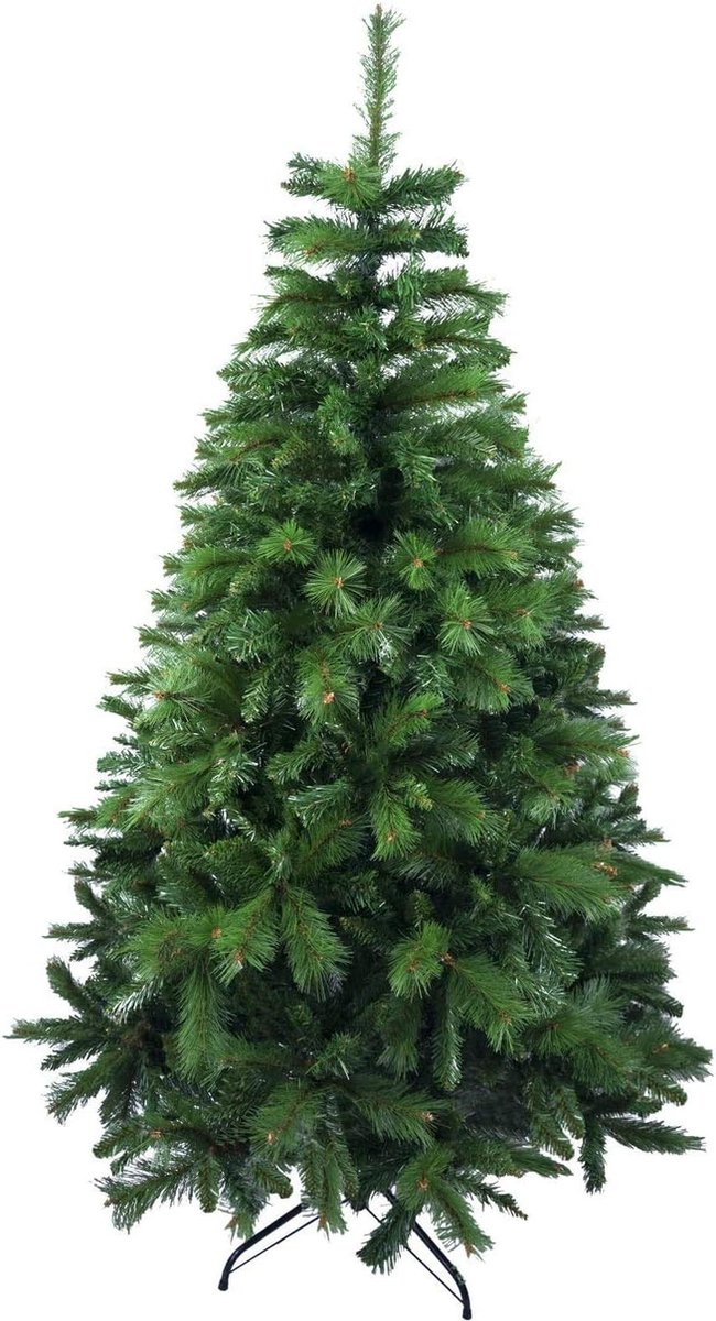 Volle Kunstkerstboom Met Dubbele Bladeren – 150 Cm Metalen Standaard - 418 Takjes Voor Een Prachtige Kerst!