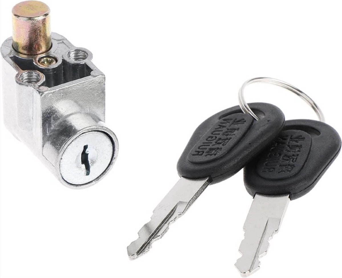 Finnacle - Accu slot voor E-bike - Slot voor accu van elektrische fiets - Anti-diefstal slot - Veiligheidsslot - Cilinderlengte 10mm - Fietsaccu vergrendelen - E-bike batterijslot - 2 sleutels