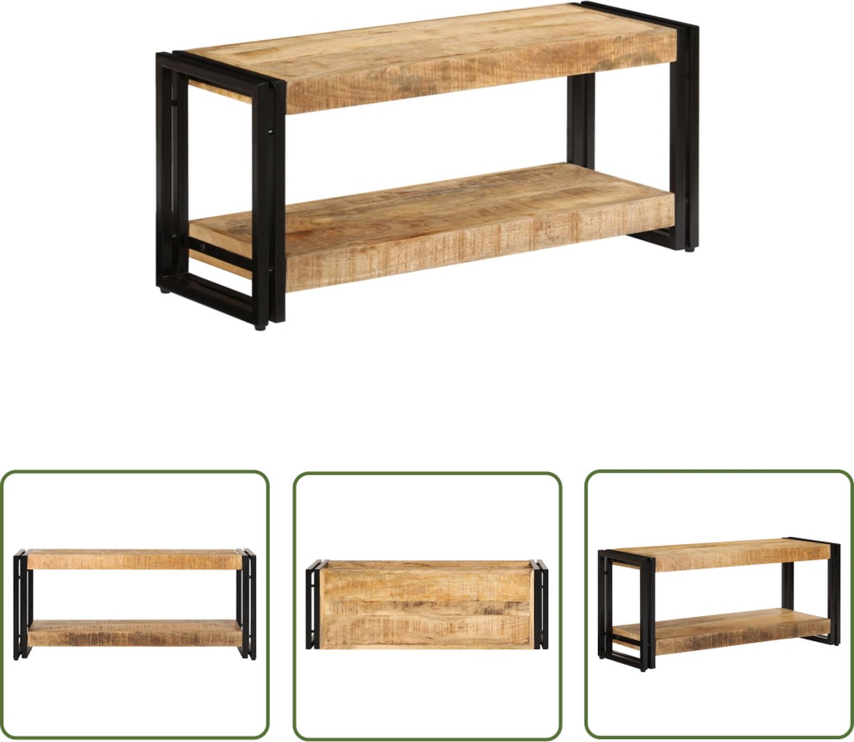 vidaXL Salontafel - Tv-meubel - Tv-meubel 90x30x40 cm massief mangohout - Halkast - Mangohouten Meubilair - Vintage Meubilering