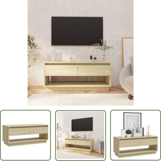 The Living Store Televisiemeubel TV-Kast - 102x41x44 cm - Sonoma Eiken