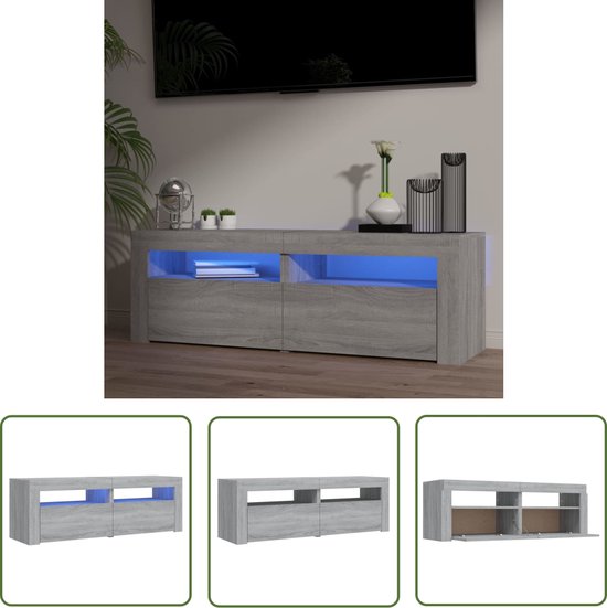 Vasil Tv-meubel LED-verlichting 140x40x36 cm gerookt eikenkleurig