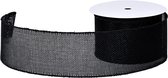 Effen Jute Burlap - Zwart (030)