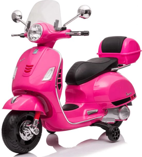Vespa GTS300 Elektrische Kinderscooter - 3 tot 6 jaar - Opbergbox - Roze