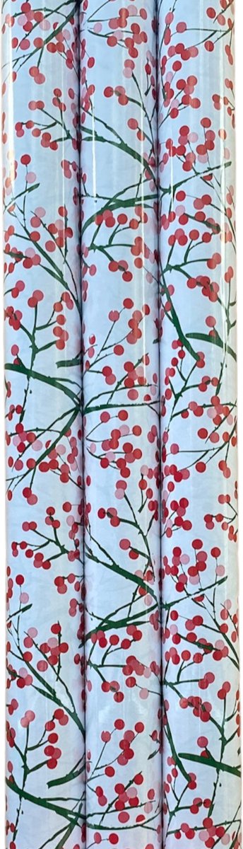 FESTIVE GIFTS Inpakpapier - Cadeaupapier - 200 x 70cm - 3 rollen - Kerst - Luxe Cadeauverpakking - Kleurrijk