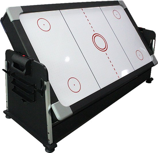 Strength - 7ft - 4in1 Multi Game Tafel - Biljarttafel - Airhockey - Tafeltennis - pooltafel - Zwart - blauw