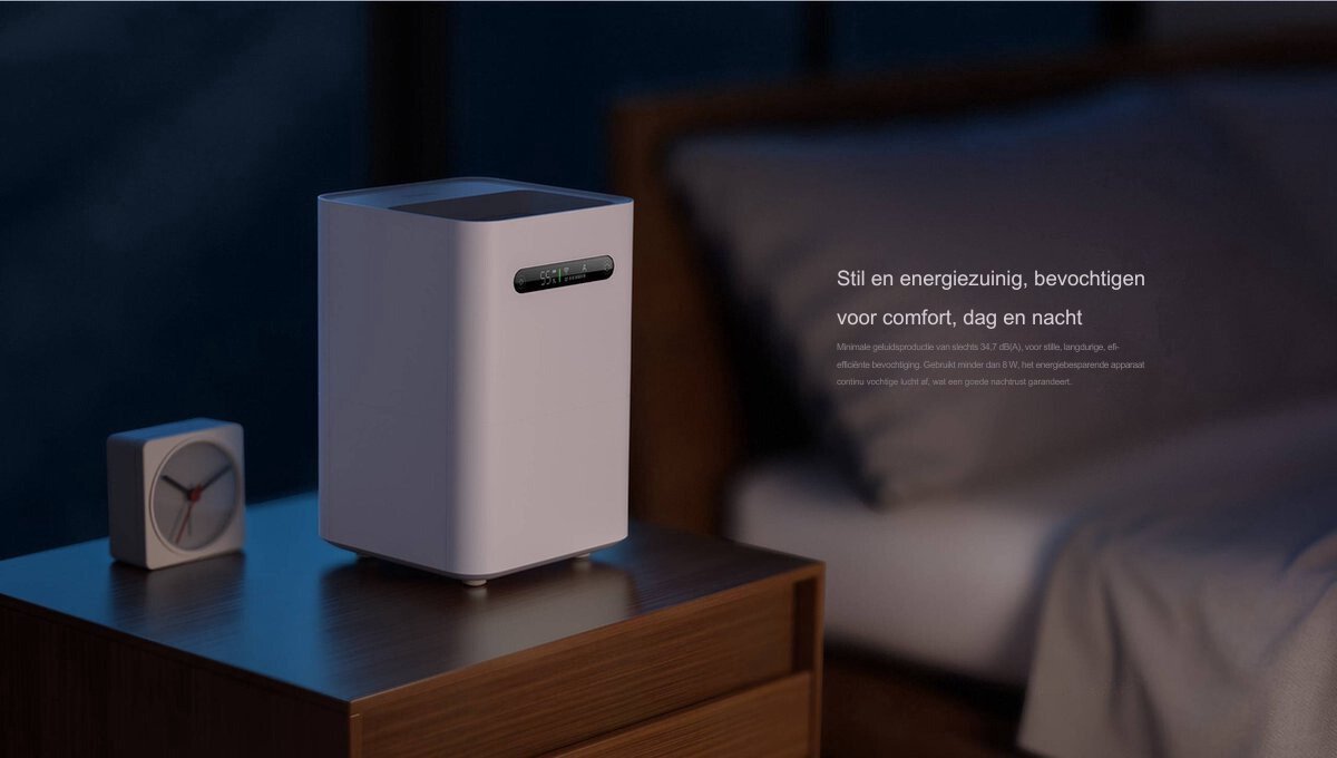 Luchtbevochtigers - Luchtbevochtiger - Luchtbevochtiger slaapkamer - Luchtontvochtigers - Luchtreinigers - Aromadiffusers - Luchtbevochtiger met App - 4 Liter Capaciteit - Energiezuinig - Aromatherapie - Wit