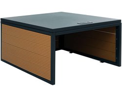 Robotmaaier garage met deksel MCW-L45, overkapping voor grasmaaier, WPC metaa...