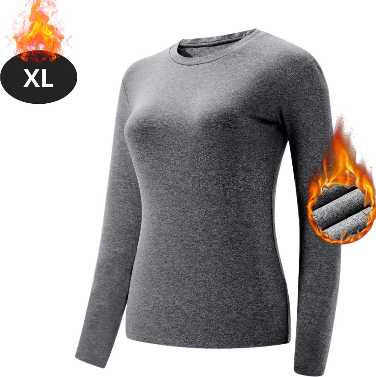 Livano Thermokleding Dames – Thermoshirt – Polyester – Winter – Lange Mouwen – Grijs – XL Livano Thermokleding Dames – Thermoshirt – Polyester – Winter – Lange Mouwen – Grijs – XL