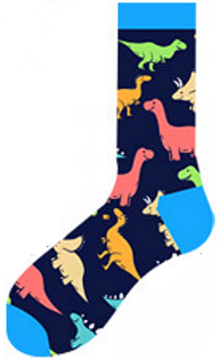 Sokken heren - zwart - blauw - dino's - dino - maat 40-46 - cadeau - voor hem - cadeau voor mannen - kerstcadeau - vaderdag cadeau - verjaardagscadeau