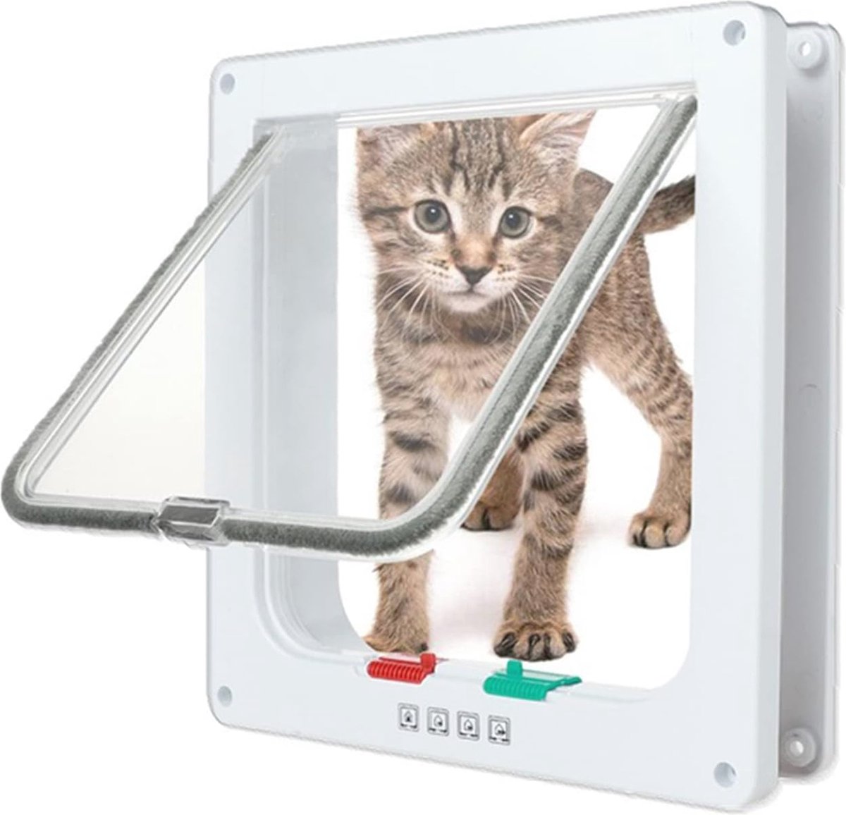 Bol.com Katten- en Hondenklep met 4-weg Magneetsluiting - Huisdierdeur Flap met Telecopisch Frame, 20 x 19 x 5,3 cm aanbieding