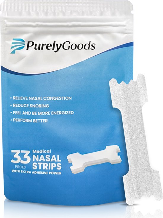 PurelyGoods® Neusstrips - 33 Neuspleisters - Neusspreider - Anti Snurk - Huidvriendelijk - Transparant