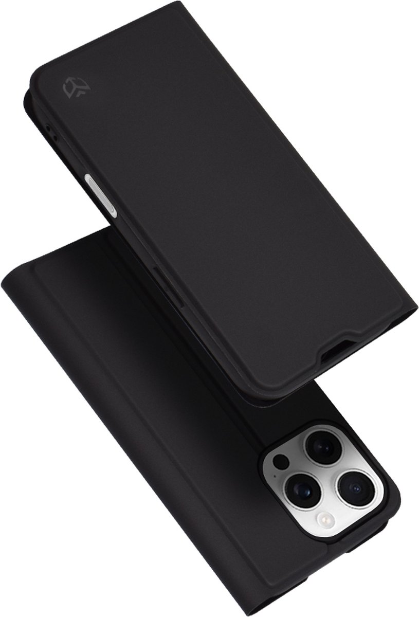 Techsuit Magskin Book Wallet Case hoesje voor Apple iPhone 16 Pro - Zwart