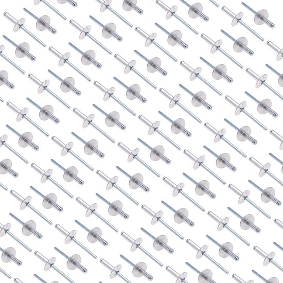 4.8mm x 18mm Gelegeerde Klinknagels Met Grote Kop, 250 Pak – Grote Flens Koepelkop Blindklinknagel, Aluminium Behuizing en Stalen Doorn Popnagels voor Blik, Metalen Bevestiging – Duw Klinknagels