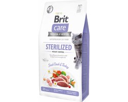 Brit Care Sterilised Weight Control - Kattenvoer - Graanvrij - Met Eend & Kalkoen - 7kg