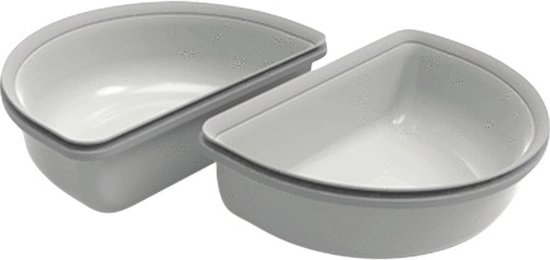 Surefeed Set A 2 Halve Bakjes Voor Microchip Voerbak Connect 10.5x19.5x3.8 cm - Kattenvoerbak - Grijs
