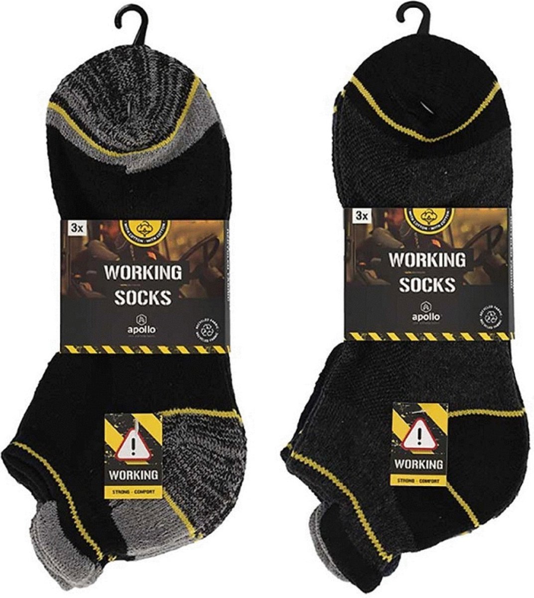 Apollo Werksokken Sneaker 3-Pack Assorti - Sokken - 43-46