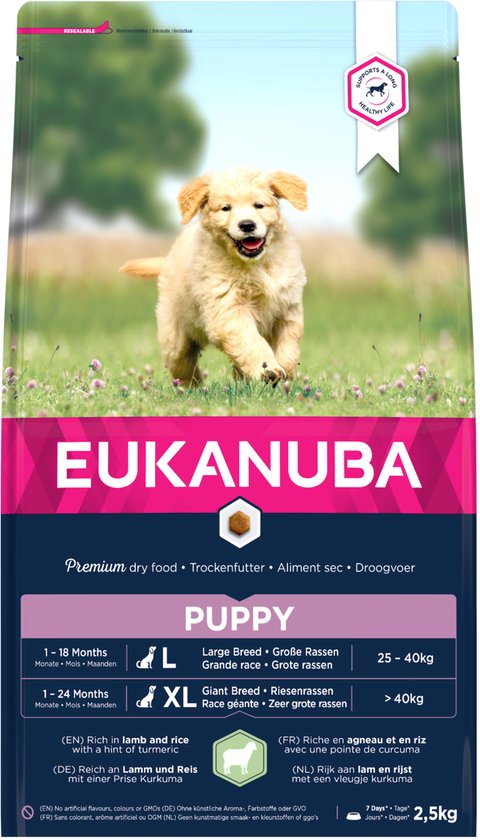 Eukanuba Puppy/Junior Large Breed Lam&Rijst - Puppy-Hondenvoer - 2.5 kg