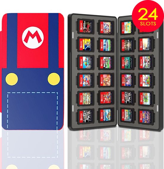 Foto: Xainy card case blauw geschikt voor nintendo switch games switch games accessoires spellen game houder opberg travel box opbergbox voor oled lite consoles beschermhoes voor o a mario kart 8 deluxe party fifa fc 25 24 card slots