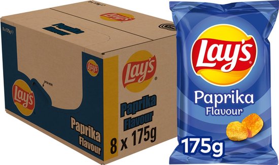 Lay's Paprika - Chips - 8 x 175 gram