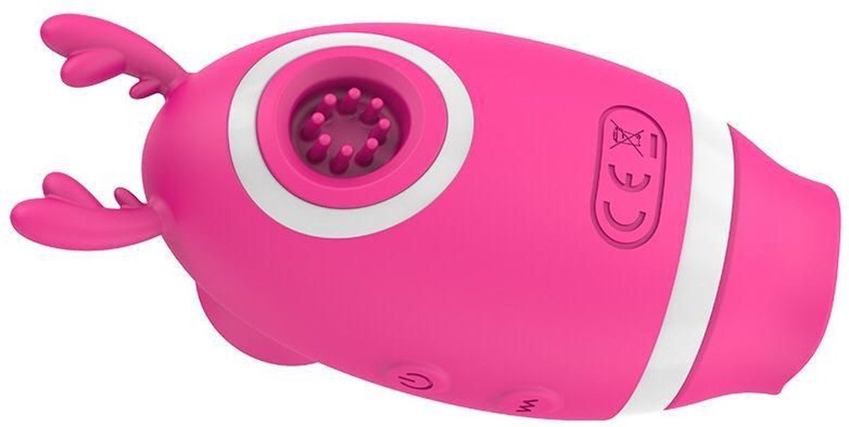 Goedkoopste Clitoris vibrator - 3 in 1 - Tong stimulator - Vibreren - Zuigen - Likken - Masturbatie - Hert